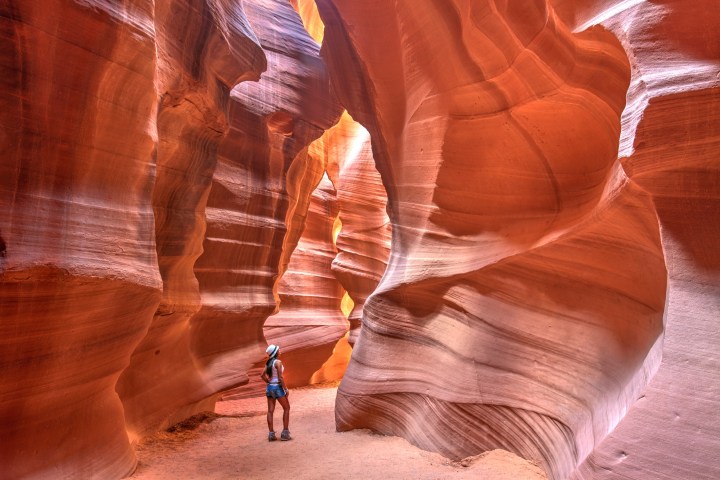 a person holding a canyon